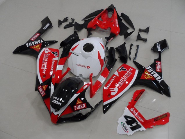 2007-2008 Yamaha YZF R1 Motorcycle Fairings - Red White Black Volvo Fimer Santander