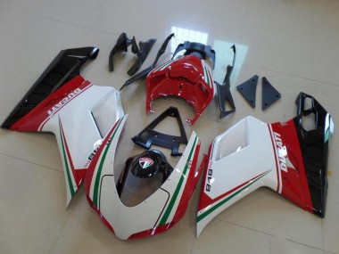 Affordable 2007-2014 Ducati 848 Motorcycle Fairing - White Red Green Glossy Black