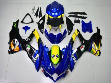 Affordable 2008-2010 Suzuki GSXR 600/750 Motorcycle Fairings - Blue Yellow Shark