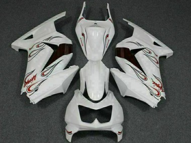 Affordable 2008-2012 Kawasaki EX250 Motorcycle Fairings - White Red