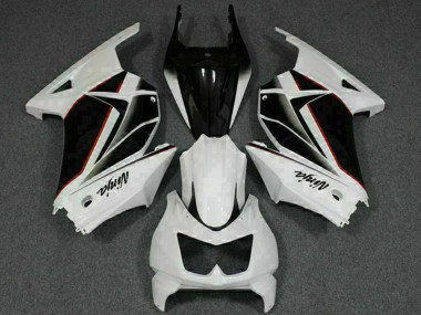 Affordable 2008-2012 Kawasaki EX250 Motorcycle Fairings - White Black Ninja