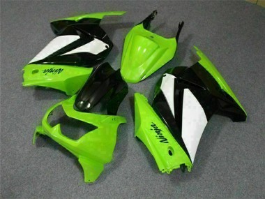 Affordable 2008-2012 Kawasaki EX250 Motorcycle Fairings - Green White Black