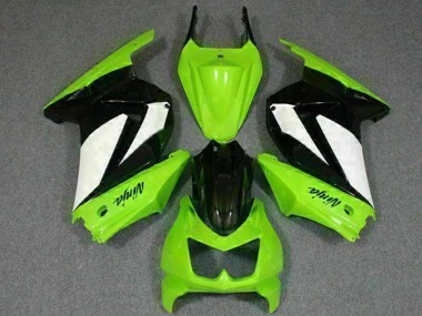 Affordable 2008-2012 Kawasaki EX250 Motorcycle Fairings - Green White Black