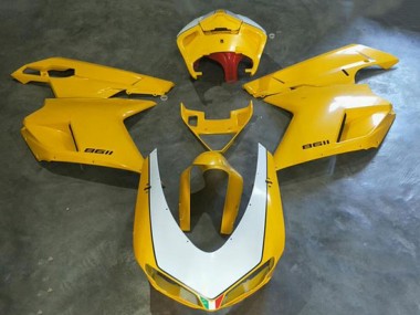 Affordable 2008-2012 Kawasaki EX250 Motorcycle Fairings - White Yellow