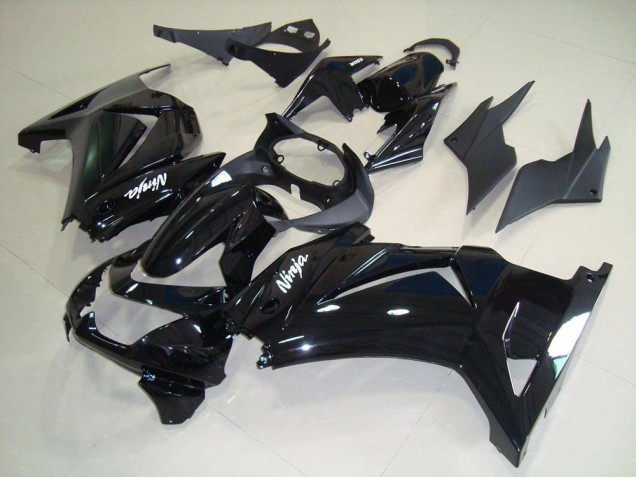 2008-2012 Kawasaki ZX250R Motorcycle Fairings - Glossy Black White Ninja