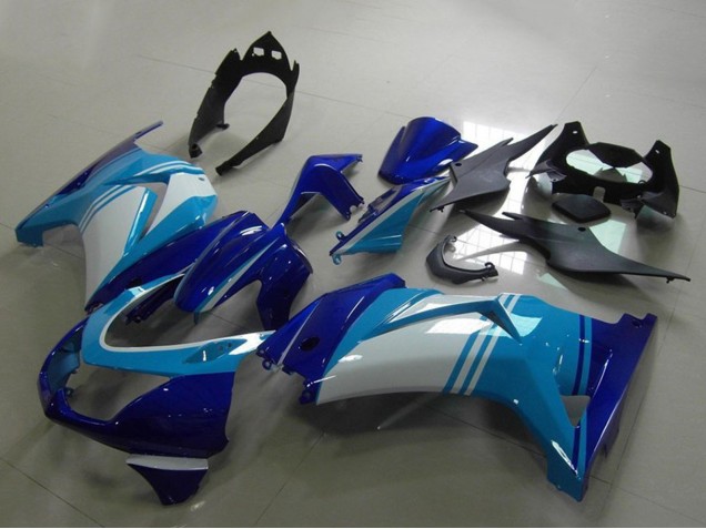 2008-2012 Kawasaki ZX250R Motorcycle Fairings - Light Blue White Dark Blue