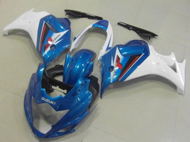 Affordable 2008-2013 Suzuki GSX650F Motorcycle Fairings - White Blue