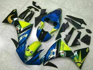 Affordable 2009-2011 Yamaha YZF R1 Motorcycle Fairings - Blue Yellow Shark