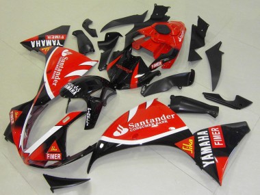 Affordable 2009-2011 Yamaha YZF R1 Motorcycle Fairings - Red Black White Santander Fimer