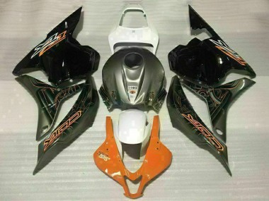 Affordable 2009-2012 Honda CBR600RR Motorcycle Fairings - White Orange Glossy Black