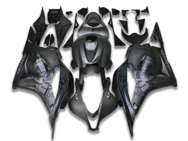 Affordable 2009-2012 Honda CBR600RR Motorcycle Fairings - Black Grey Skull