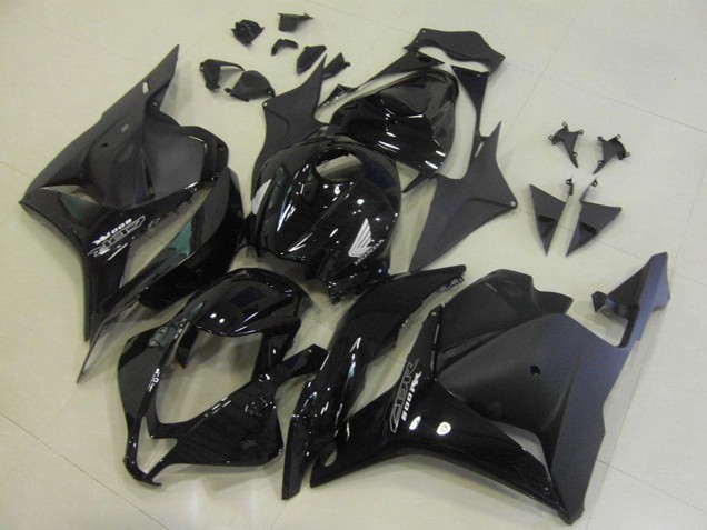 2009-2012 Honda CBR600RR Motorcycle Fairings - Glossy Black Matte Black OEM Style