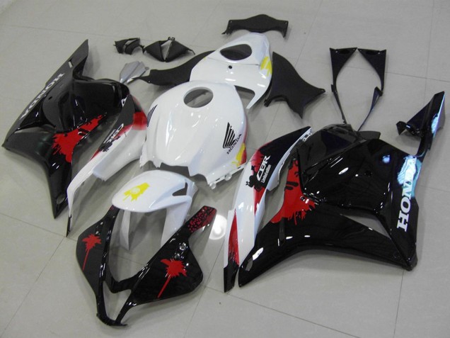 2009-2012 Honda CBR600RR Motorcycle Fairings Kit - White Red Glossy Black