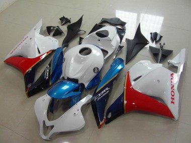 Affordable 2009-2012 Honda CBR600RR Motorcycle Fairing - White Blue Red Glossy Black
