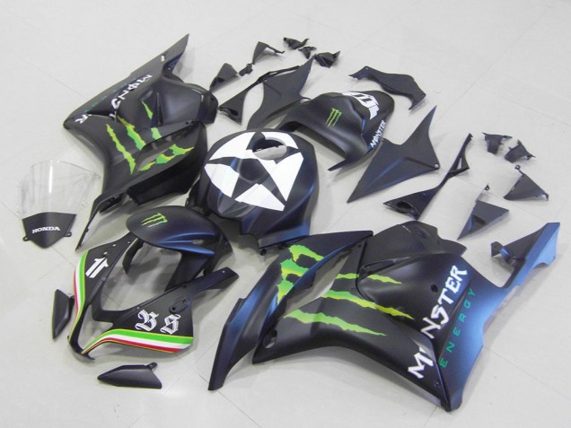 2009-2012 Honda CBR600RR Motorcycle Fairings - Matte Black Blue Green Monster