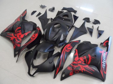 Affordable 2009-2012 Honda CBR600RR Motorcycle Fairings - Matte Black Red Skull