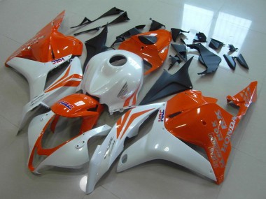 Affordable 2009-2012 Honda CBR600RR Motorcycle Fairings - White Orange HRC