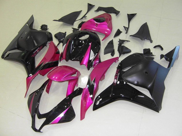 2009-2012 Honda CBR600RR Motorcycle Fairings - Pink Glossy Black Matte Black