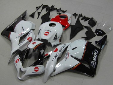 Affordable 2009-2012 Honda CBR600RR Motorcycle Fairings - White Red Glossy Black Konica Minolta