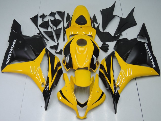 2009-2012 Honda CBR600RR Motorcycle Fairings - Yellow Matte Black