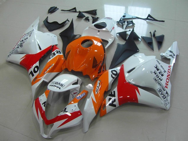 2009-2012 Honda CBR600RR Motorcycle Fairings Kit - Orange White Red Glossy Black Repsol