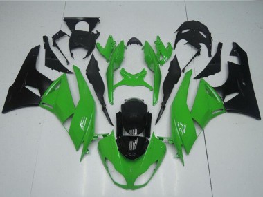 Affordable 2009-2012 Kawasaki ZX6R Motorcycle Fairing Kits - Green Glossy Black