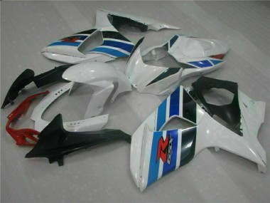Affordable 2009-2016 Suzuki GSXR 1000 Full Motorcycle Fairings - White Blue Black