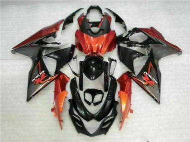 Affordable 2009-2016 Suzuki GSXR 1000 Motorcycle Fairings - Orange Glossy Black