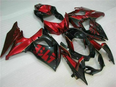 Affordable 2009-2016 Suzuki GSXR 1000 Motorcycle Fairings - Red Glossy Black