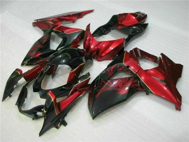 Affordable 2009-2016 Suzuki GSXR 1000 Motorcycle Fairings - Red Glossy Black