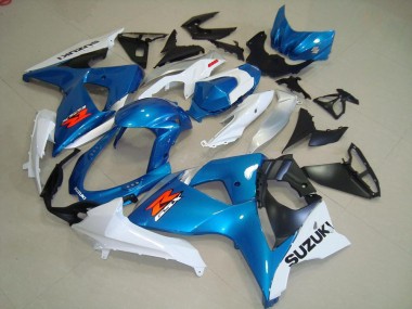 Affordable 2009-2016 Suzuki GSXR 1000 Motorcycle Fairings - Light Blue White Black OEM Style