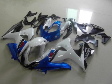 Affordable 2009-2016 Suzuki GSXR 1000 Motorcycle Fairings - White Blue Black OEM Style