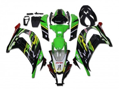 Affordable 2011-2015 Kawasaki ZX10R Motorcycle Fairings - Green Yellow Glossy Black Red Showr 1