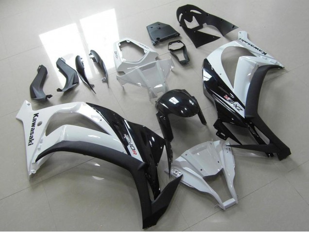 2011-2015 Kawasaki ZX10R Motorcycle Fairing - White Glossy Black