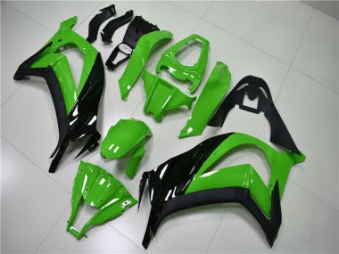 Affordable 2011-2015 Kawasaki ZX10R Motorcycle Fairing - Green Glossy Black