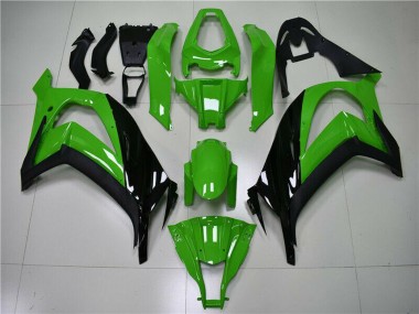Affordable 2011-2015 Kawasaki ZX10R Motorcycle Fairing - Green Glossy Black