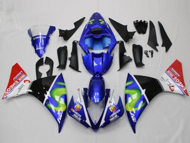 Affordable 2012-2014 Yamaha YZF R1 Motorcycle Fairings - Blue White Red Glossy Black Green ENEOS Yamalube