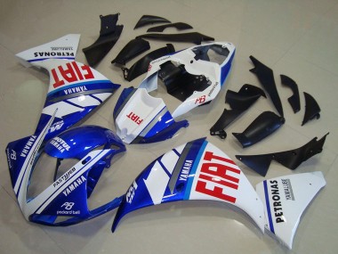 Affordable 2012-2014 Yamaha YZF R1 Motorcycle Fairings - White Blue Red Fiat