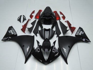 Affordable 2012-2014 Yamaha YZF R1 Motorcycle Fairings - Glossy Black Matte Black Red