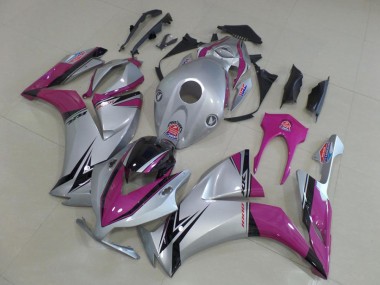 Affordable 2012-2016 Honda CBR1000RR Motorcycle Fairings - Silver Pink Glossy Black