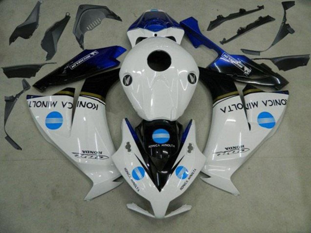 2012-2016 Honda CBR1000RR Motorcycle Fairings - White Blue Glossy Black Konica Minolta