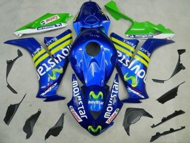 Affordable 2012-2016 Honda CBR1000RR Motorcycle Fairings - Blue Yellow Green MoviStar Castrol