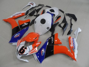 Affordable 2012-2016 Honda CBR1000RR Motorcycle Fairings - White Blue Orange Glossy Black TT Legends 6