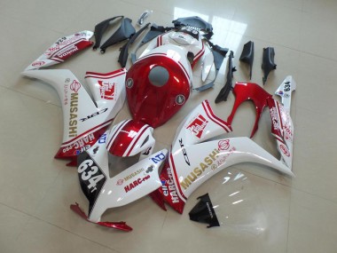Affordable 2012-2016 Honda CBR1000RR Motorcycle Fairings - White Red Musashi 634