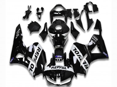 Affordable 2013-2023 Honda CBR600RR Motorcycle Fairings - Glossy Black White Repsol