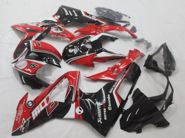 2015-2016 BMW S1000RR Motorcycle Fairing - White Red Glossy Black