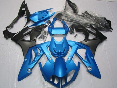 Affordable 2009-2014 BMW S1000RR Motorcycle Fairings Kits - Blue Matte Black