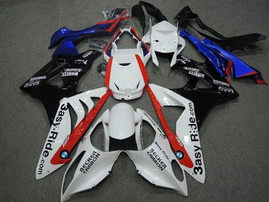 Affordable 2009-2014 BMW S1000RR Motorcycle Fairings - White Red Blue Glossy Black Becker Carbon