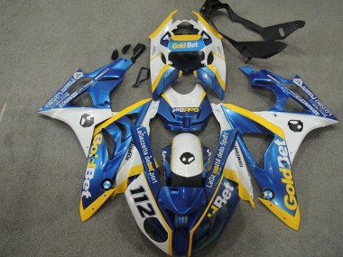 Affordable 2009-2014 BMW S1000RR Motorcycle Fairings - White Yellow Blue GoldBet 112