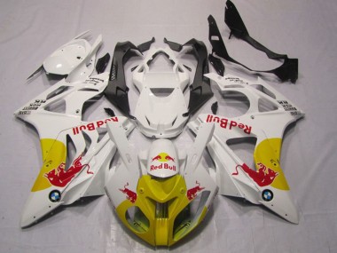 Affordable 2009-2014 BMW S1000RR Motorcycle Fairings - White Yellow Red Bull